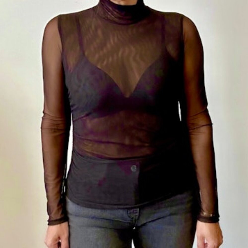 Mesh Turtleneck